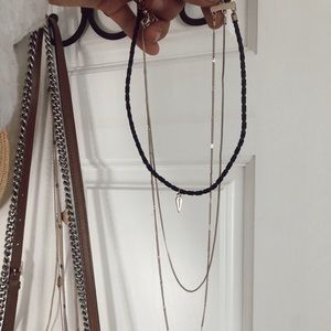 black and gold layered necklace